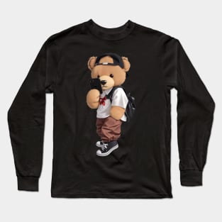 Selfie Teddy Bear Long Sleeve T-Shirt